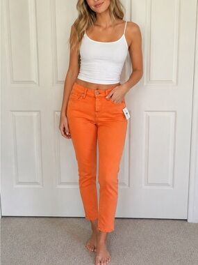 7 For All Mankind Orange Skinny Jeans
